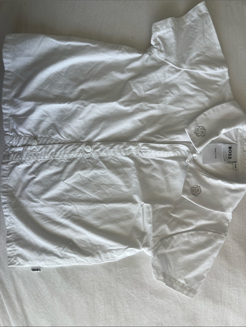 BOSS White Short-Sleeve Button-Up Shirt